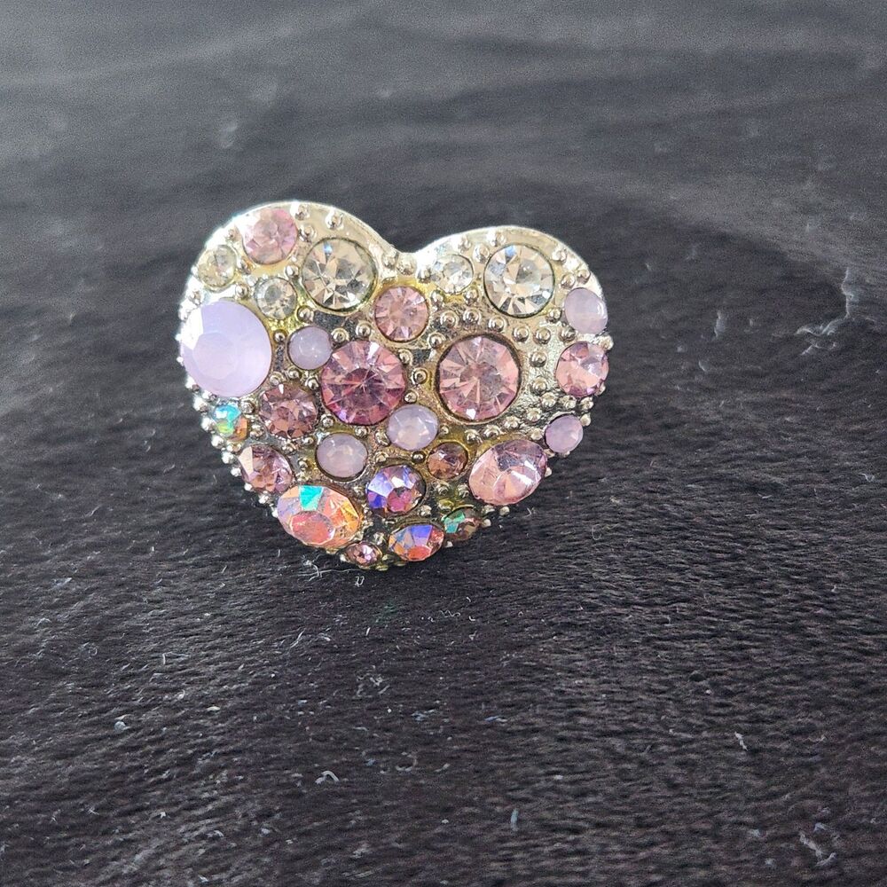 Lavender Purple Heart Adjustable Ring - Picture 2 of 3